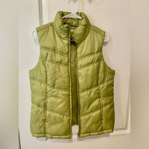 Lime Green Quilted Puff Vest